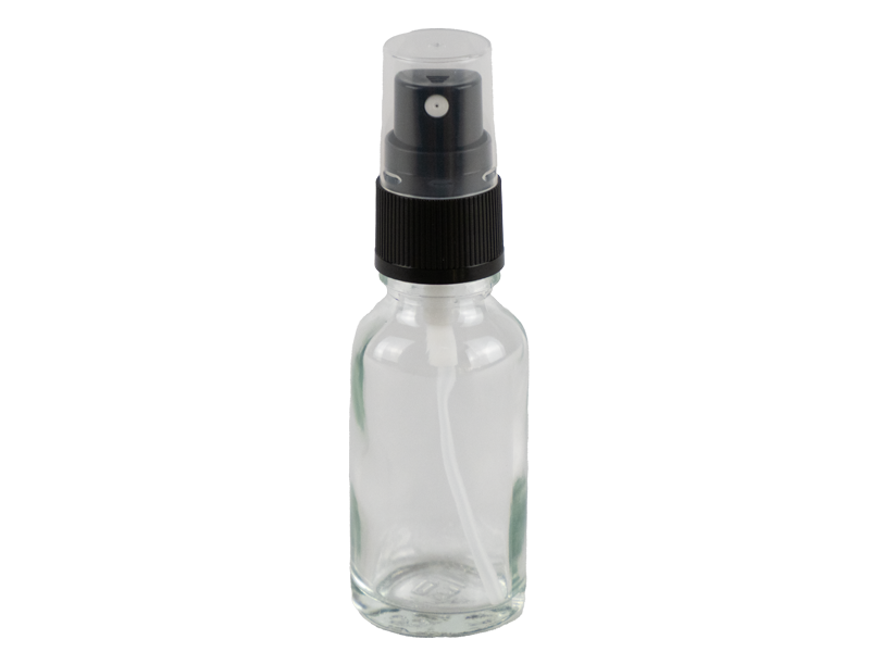 Weißglas – Flasche mit Zerstäuber schwarz