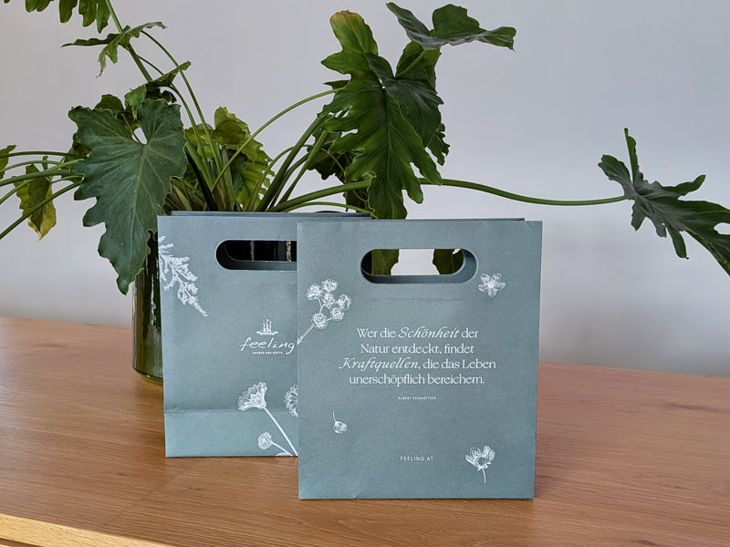 Papiertasche Griffloch