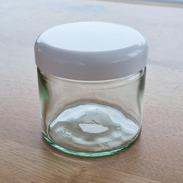 Glas mit Schraubdeckel weiß 250 ml