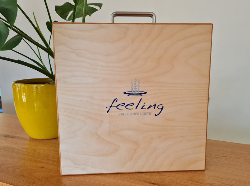 ätherische öle aufbewahrung holz Holzkoffer für ätherische Öle (ohne Inhalt) - feeling
