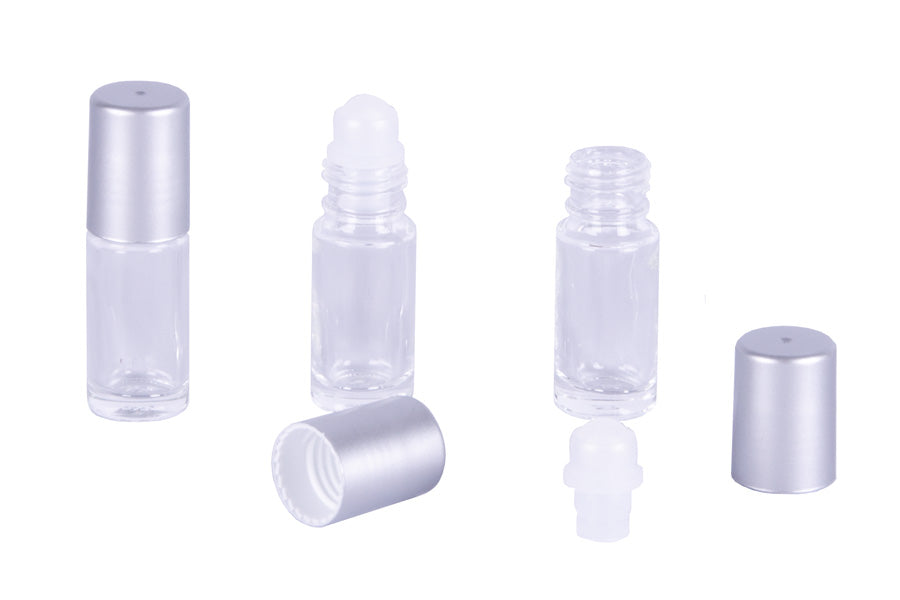 5x Roll-On Glas-Flasche klein 9 - 10ml LEER Flakon für Parfümöl Ätherische  Öle