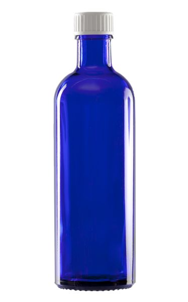 Blauglasflasche DIN 22 mit Schraubkappe