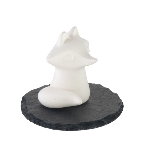 Fuchs mit Untersetzer Schiefer