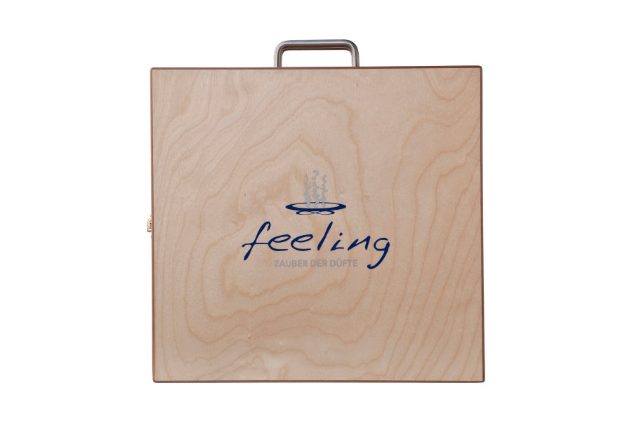 Holzkoffer Profiset gefüllt mit 96 ätherischen Ölen